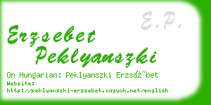 erzsebet peklyanszki business card